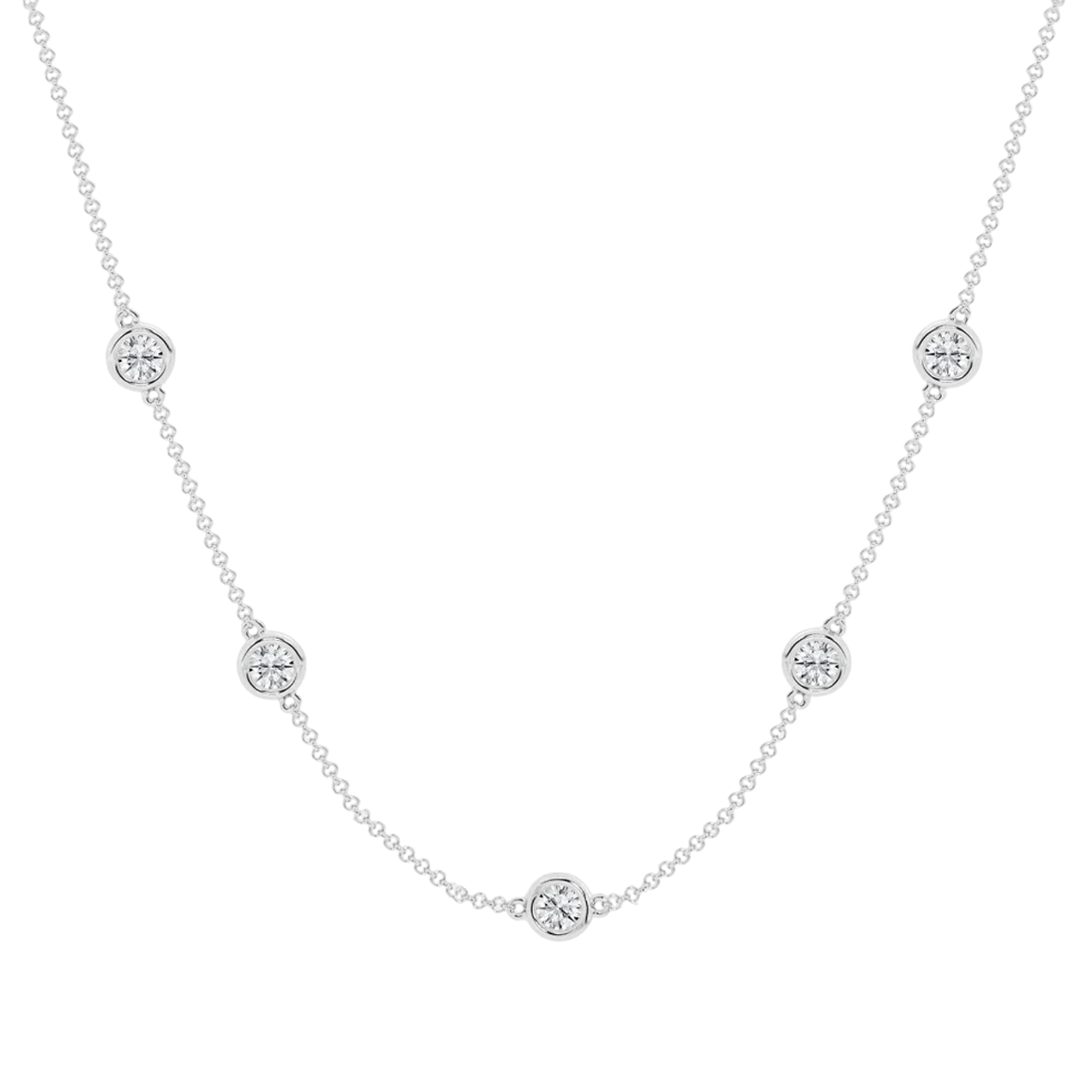 2.5ct Diamond Station Necklace in Moissanite
