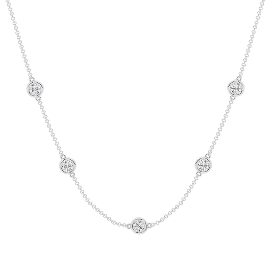 2.5ct Diamond Station Necklace in Moissanite