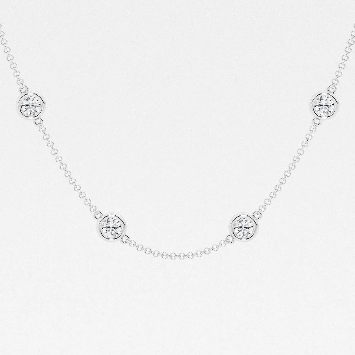 2.5ct Diamond Station Necklace in Moissanite