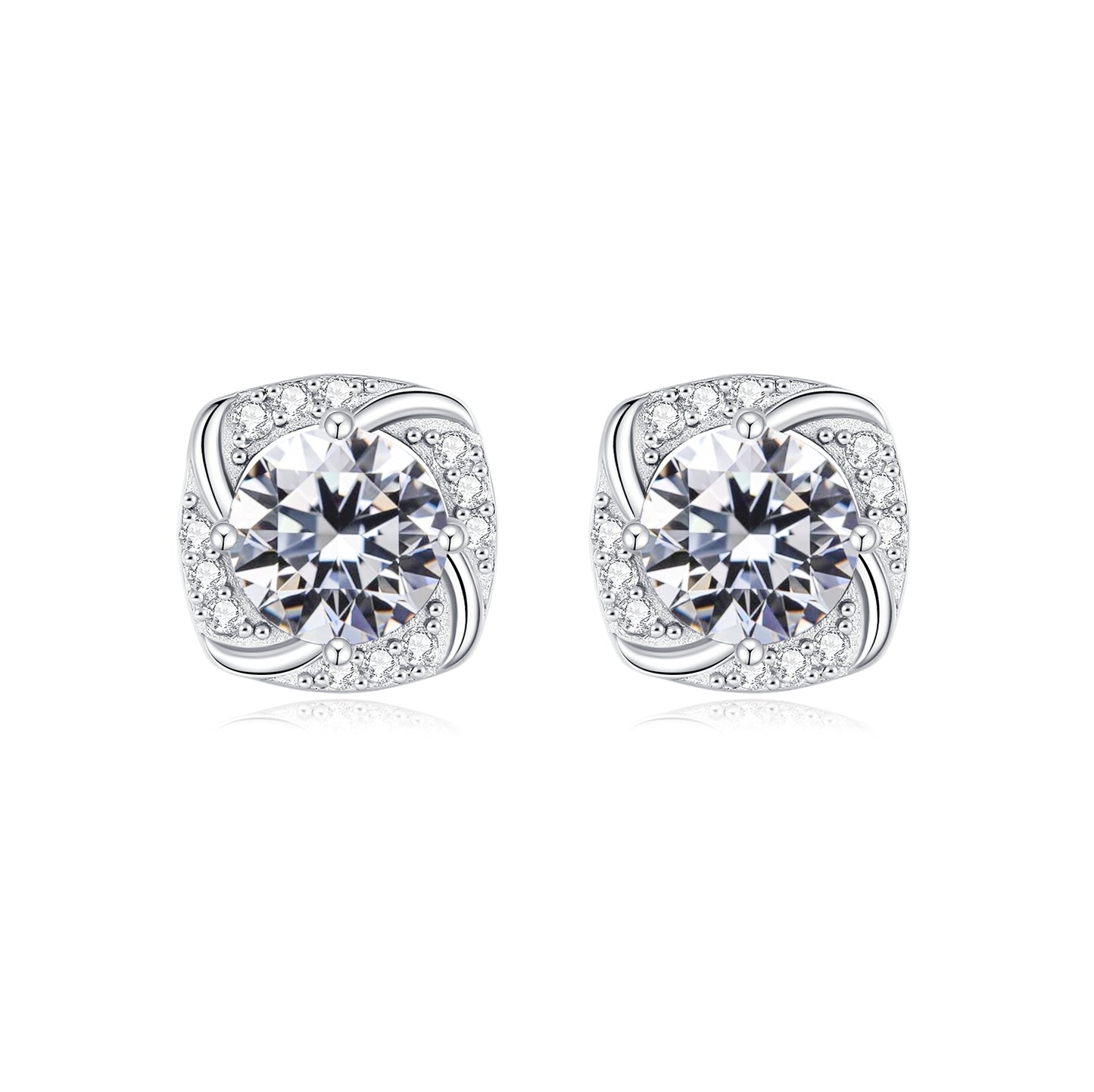 2 carats Lab Created Moissanite Studs