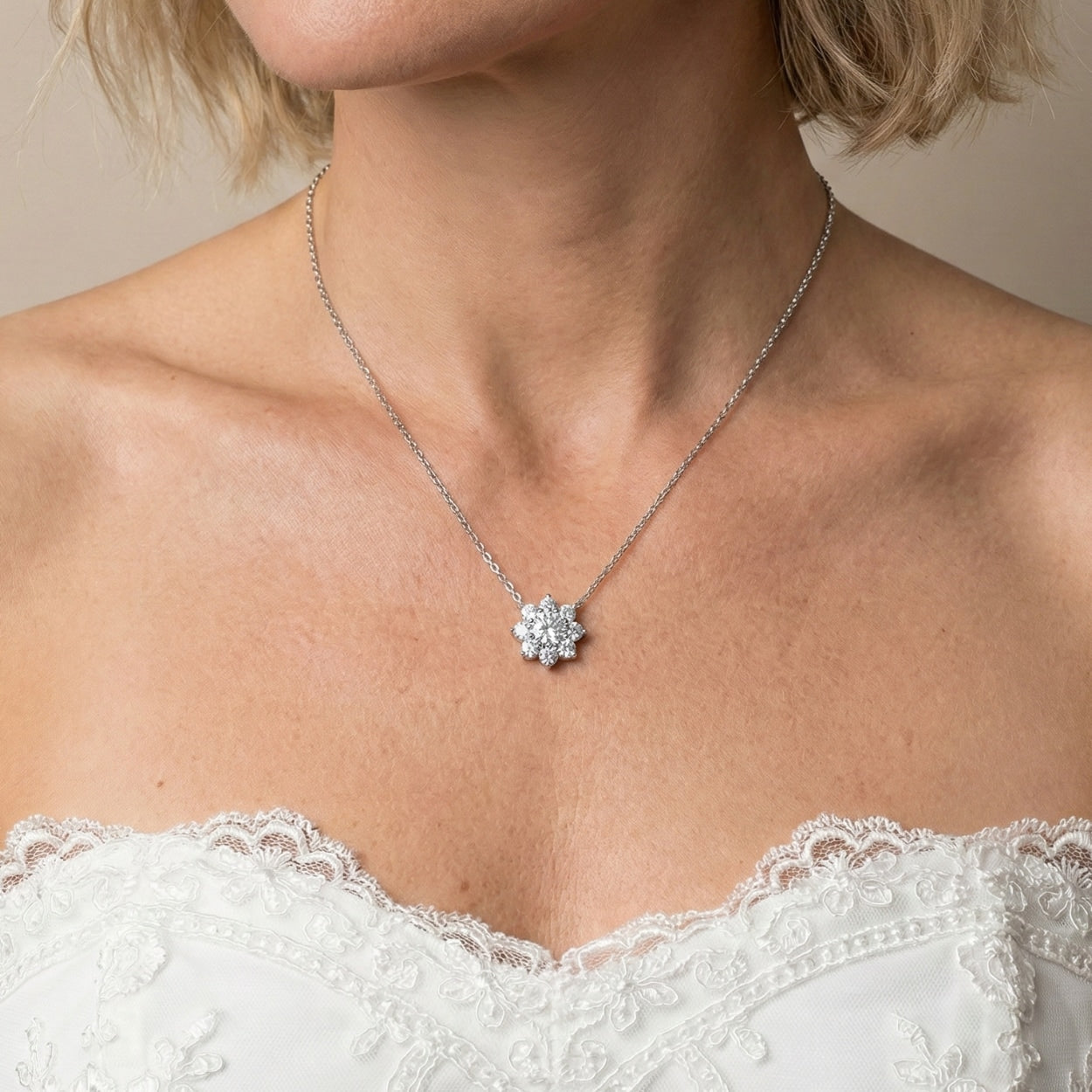 Sunflower Lab Grown Moissanite Necklace