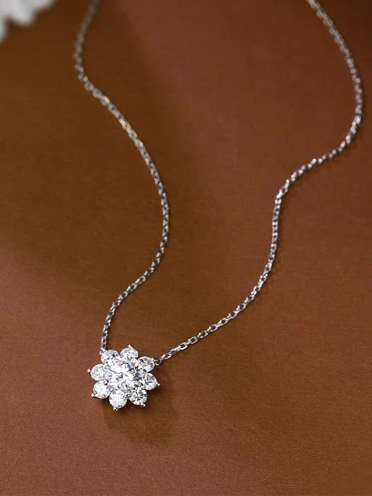 Sunflower Lab Grown Moissanite Necklace
