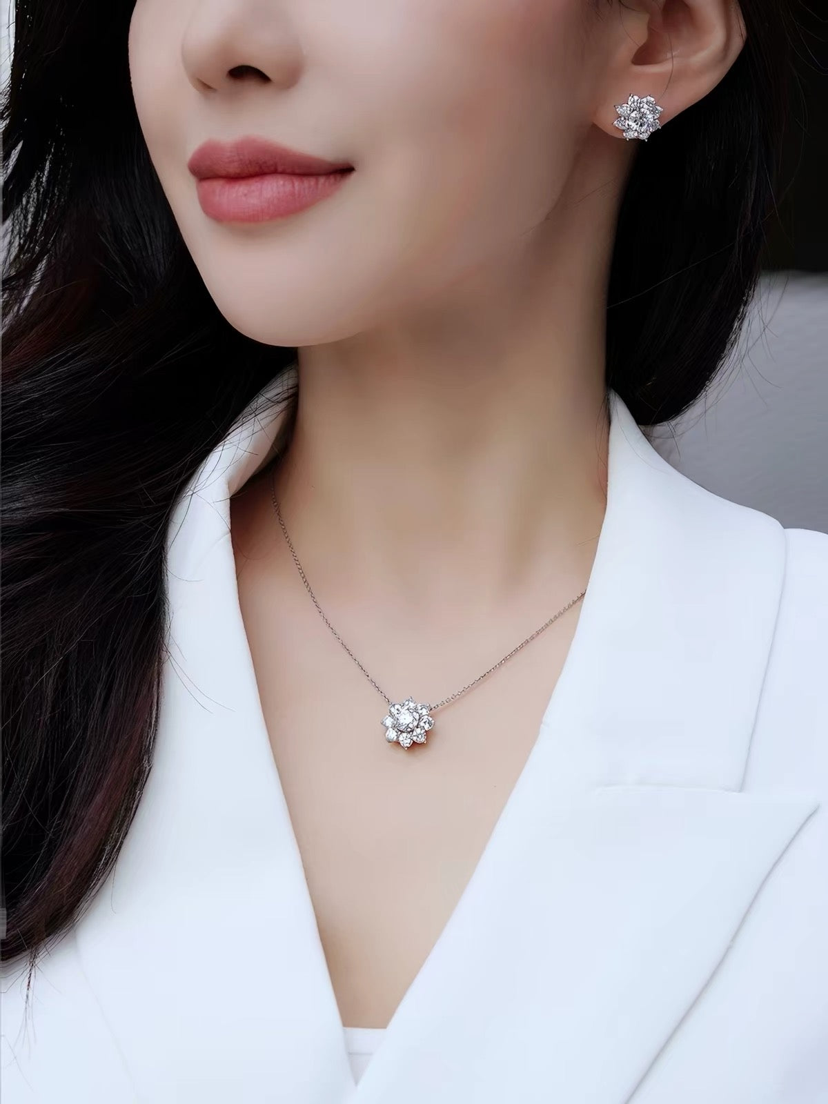 Sunflower Lab Grown Moissanite Necklace