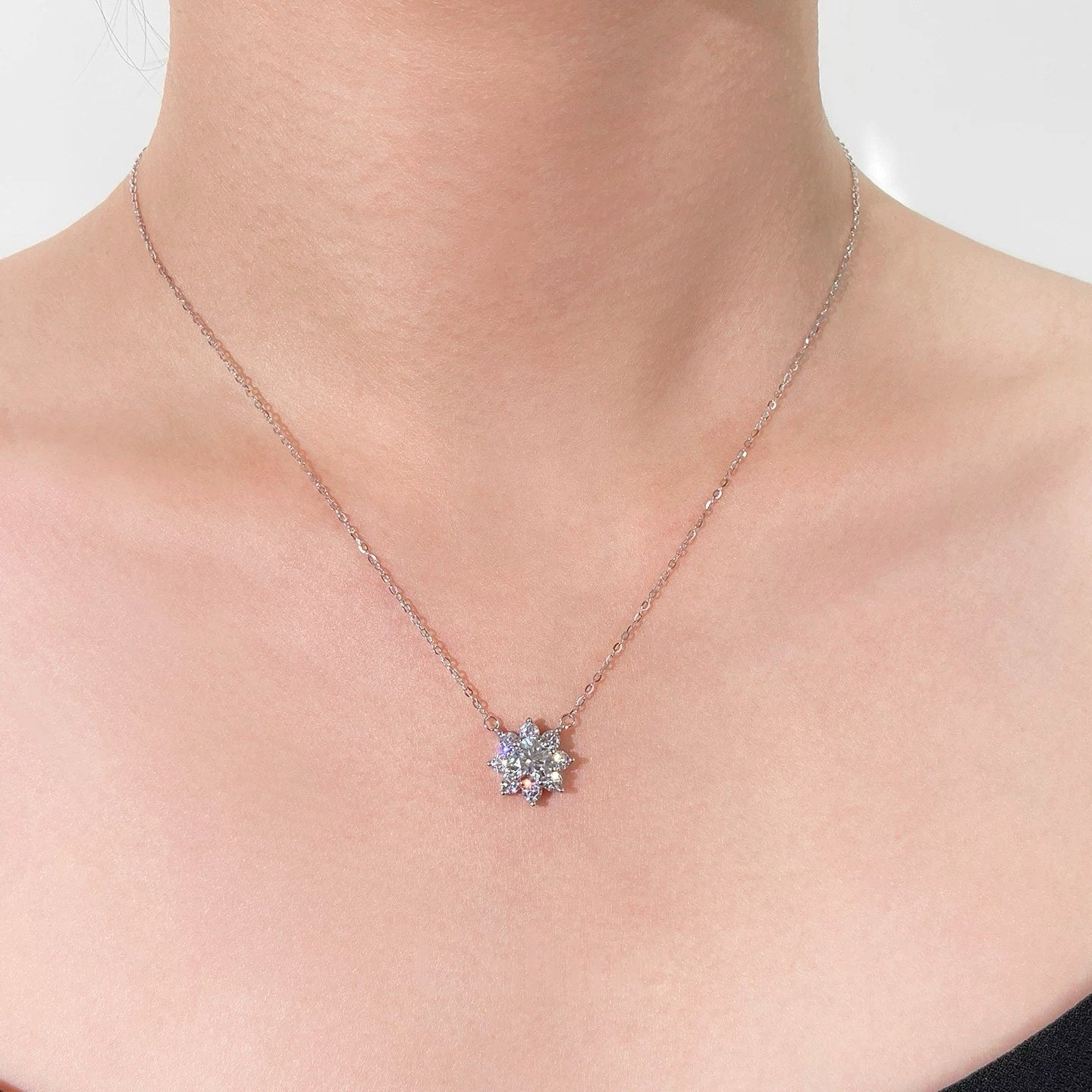 Sunflower Lab Grown Moissanite Necklace