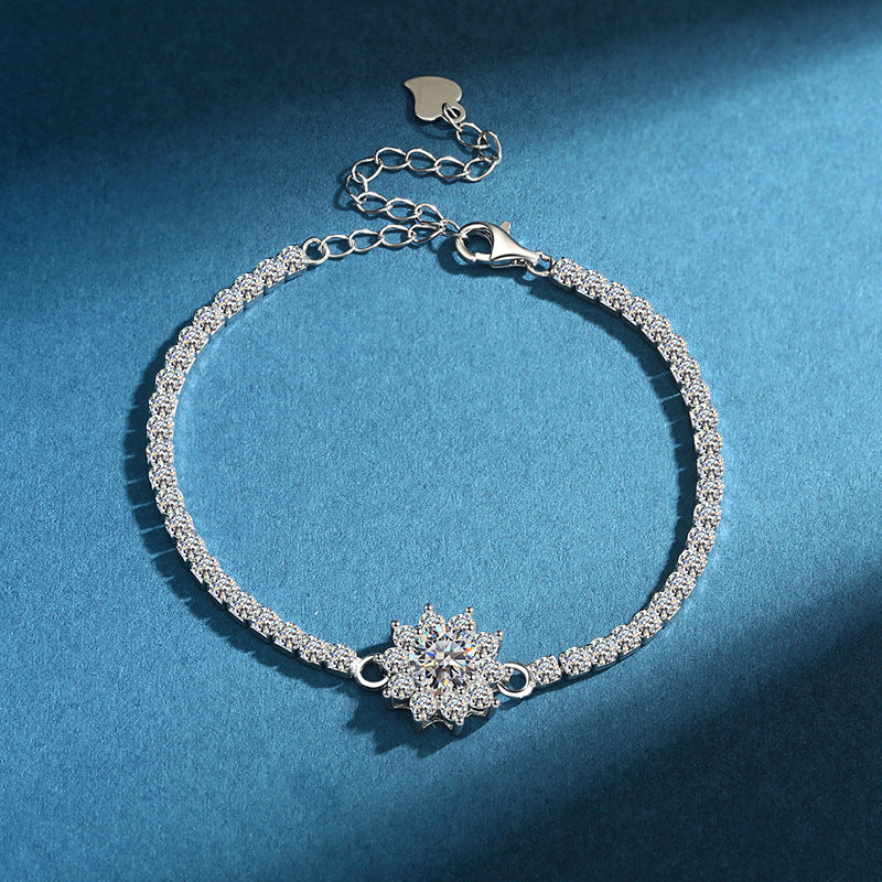 Sunflower Diamond Bracelet in Moissanite