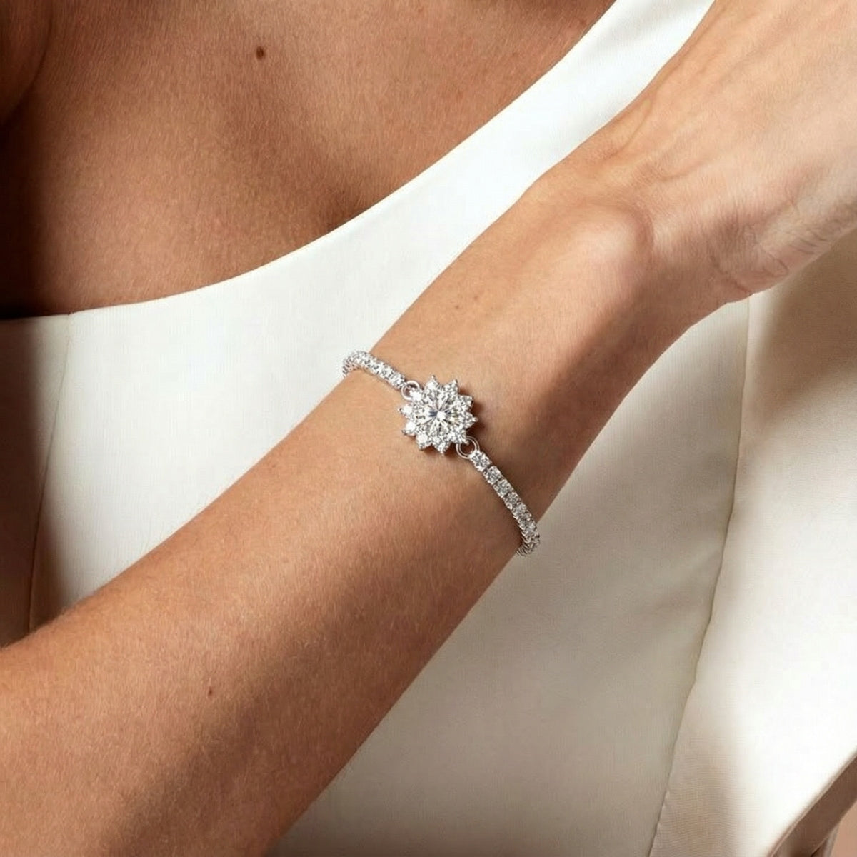 Sunflower Lab Grown Moissanite Bracelet