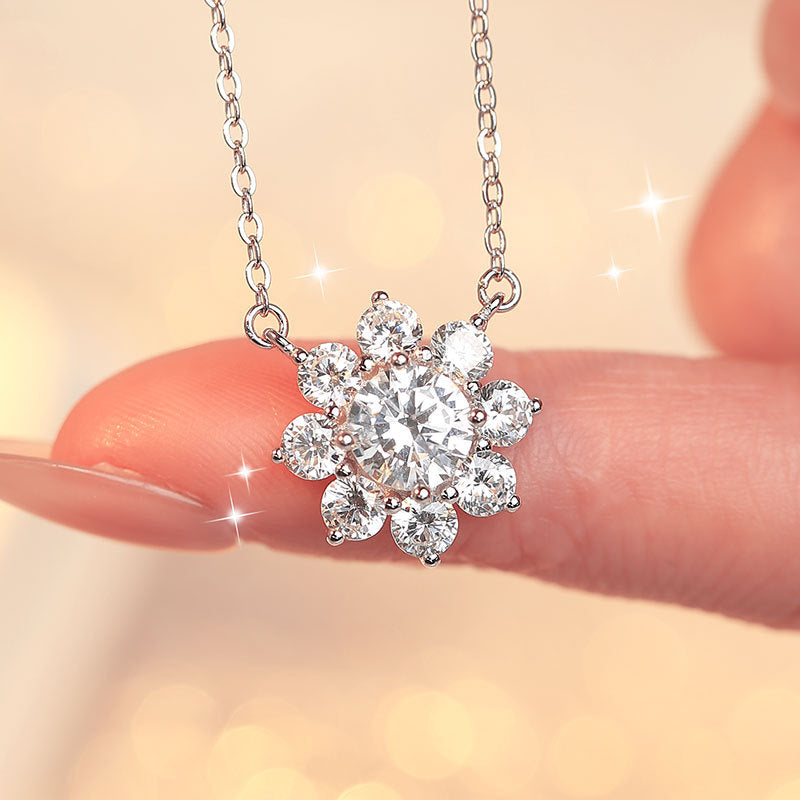 Sunflower Lab Grown Moissanite Necklace