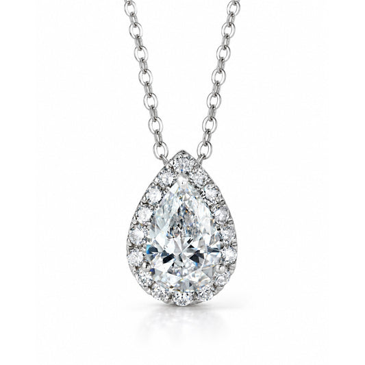 Eliane Lab Grown Moissanite Necklace Pear Cut