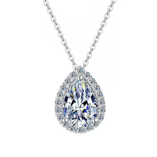 Eliane Diamond Necklace in Moissanite Pear Cut