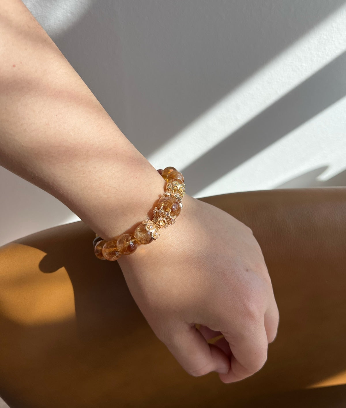 Citrine Crystal and Tiger's Eye Bracelet